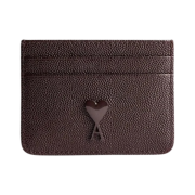AMI de Coeur Leather Card Holder Red