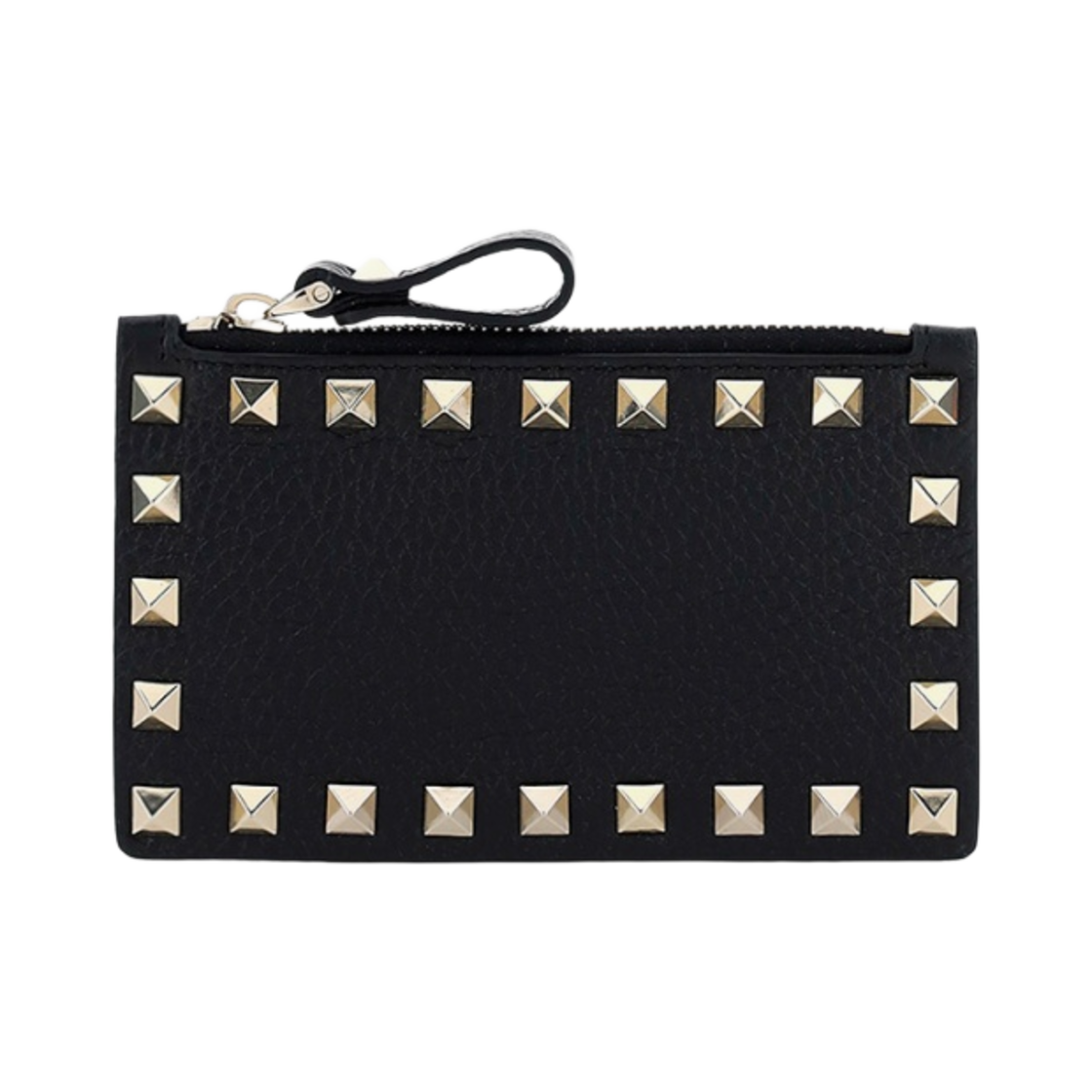 발렌티노 락스터드 지퍼 카드 홀더 블랙(Valentino Rockstud Card Holder with Zipper Black)