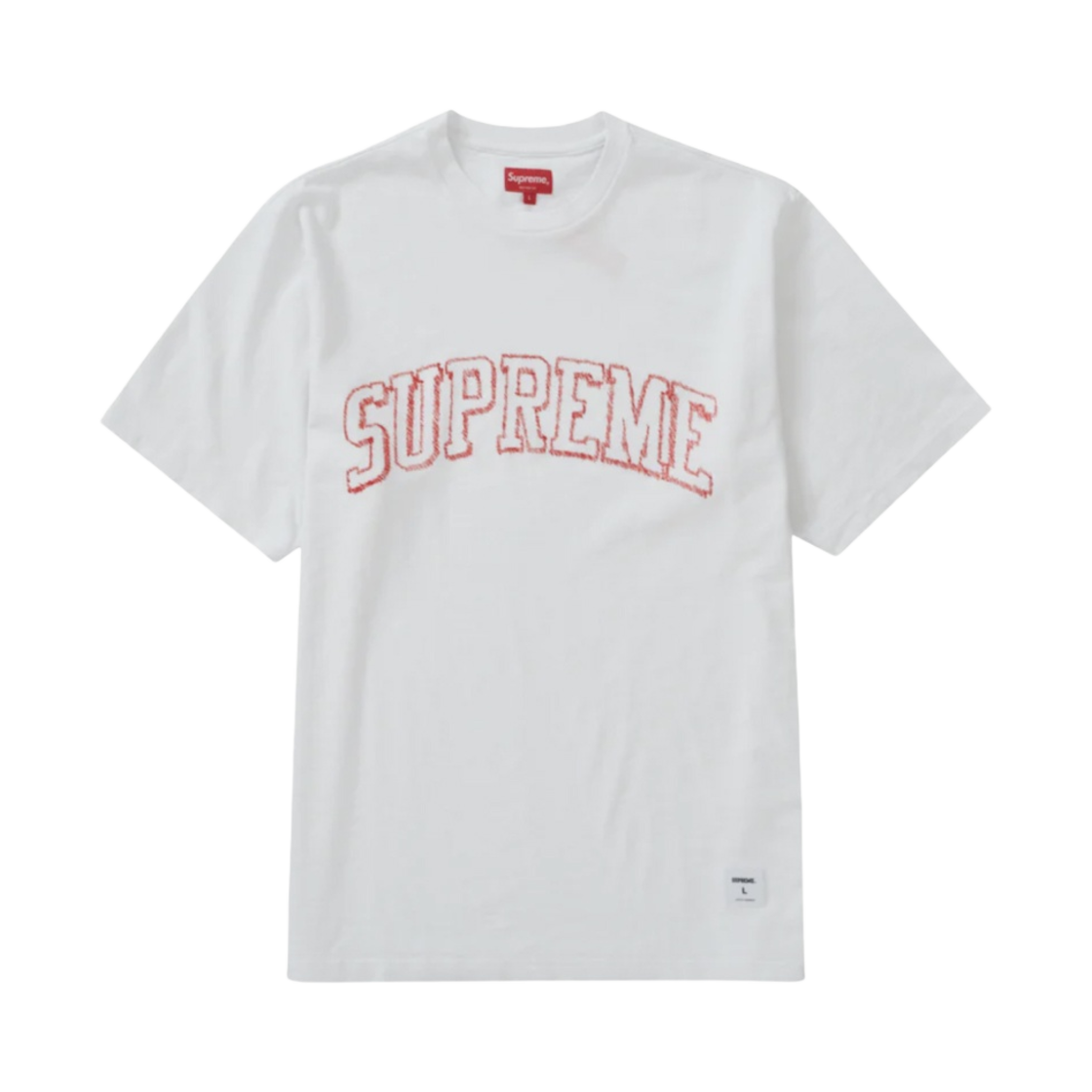 슈프림 스케치 자수 숏슬리브 탑 화이트 - 23SS(Supreme Sketch Embroidered S/S Top White - 23SS) - 1