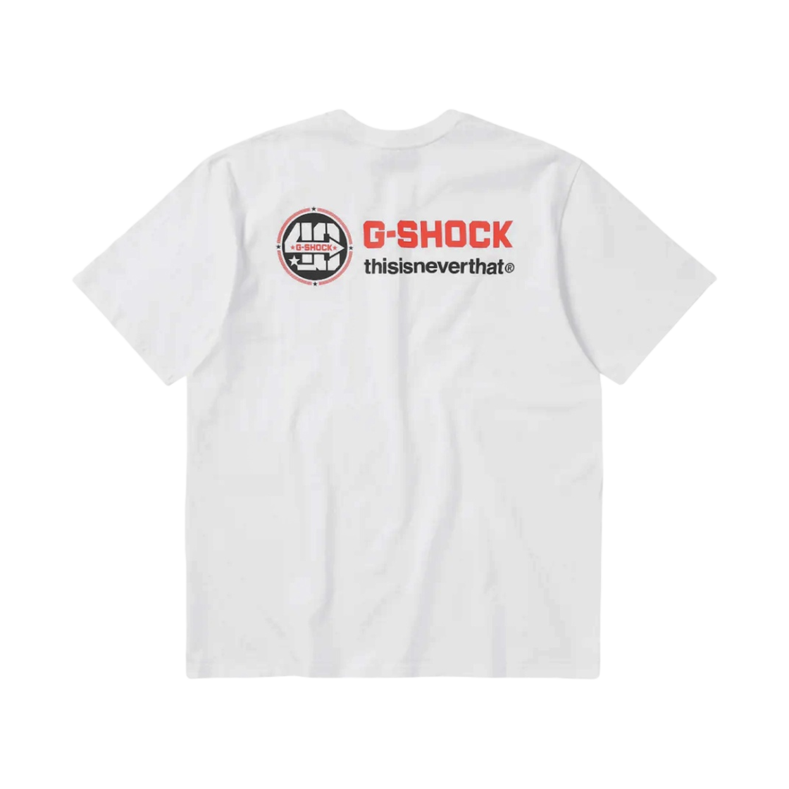 디스이즈네버댓 x 카시오 지샥 40주년 기념 티셔츠 화이트(Thisisneverthat x Casio G-Shock 40th Anniversary T-Shirt White)