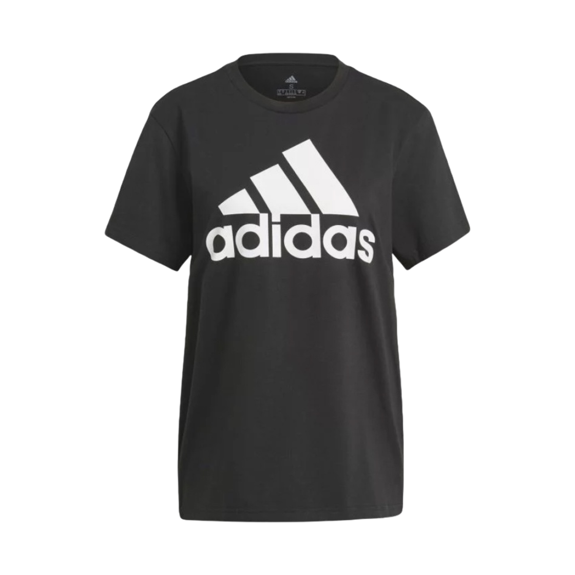 (W) 아디다스 에센셜 로고 보이프렌드 티셔츠 블랙 화이트 - KR 사이즈((W) Adidas Essentials Logo Boyfriend T-Shirt Black White - KR Sizing) - 1