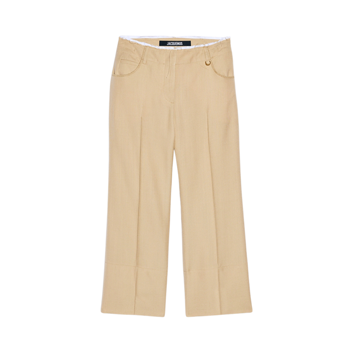 (W) 자크뮈스 르 판탈론 코르토 크롭 플레어드 팬츠 베이지((W) Jacquemus Le Pantalon Corto Cropped Flared Pants Beige) - 1