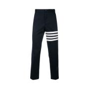 Thom Browne Cotton Twill Knit Seamed 4-Bar Unconstructed Chino Trouser Navy