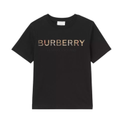 (Kids) Burberry Embroidered Logo Cotton T-Shirt Black