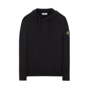 Stone Island 62160 Malfile Fleece Garment Dyed Hooded Sweatshirt Black - 23SS