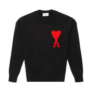 AMI de Coeur Oversize Intarsia Sweater Black - 21FW