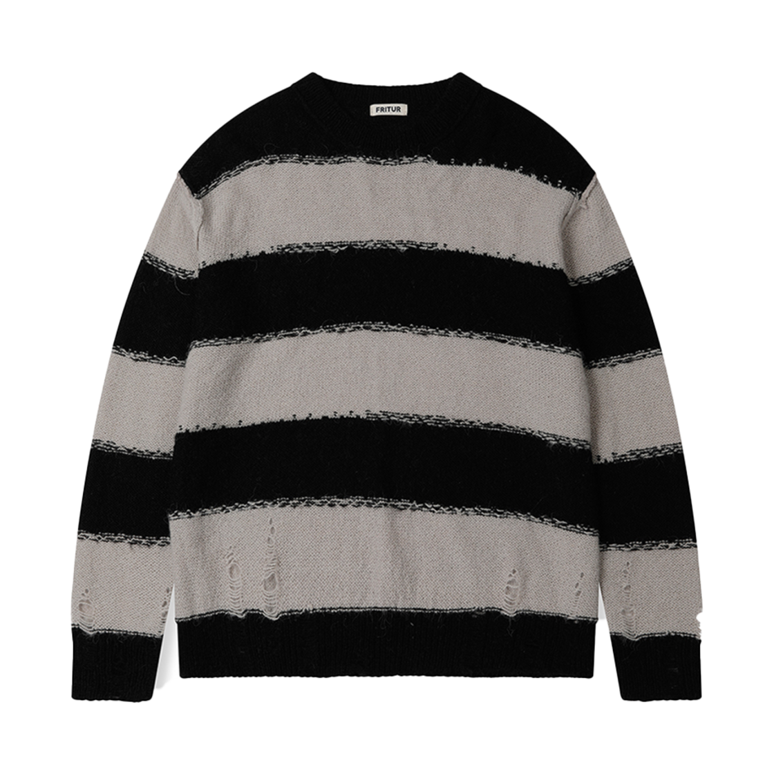 F243KN05 Fritur Stripe Knit Black_F243KN05