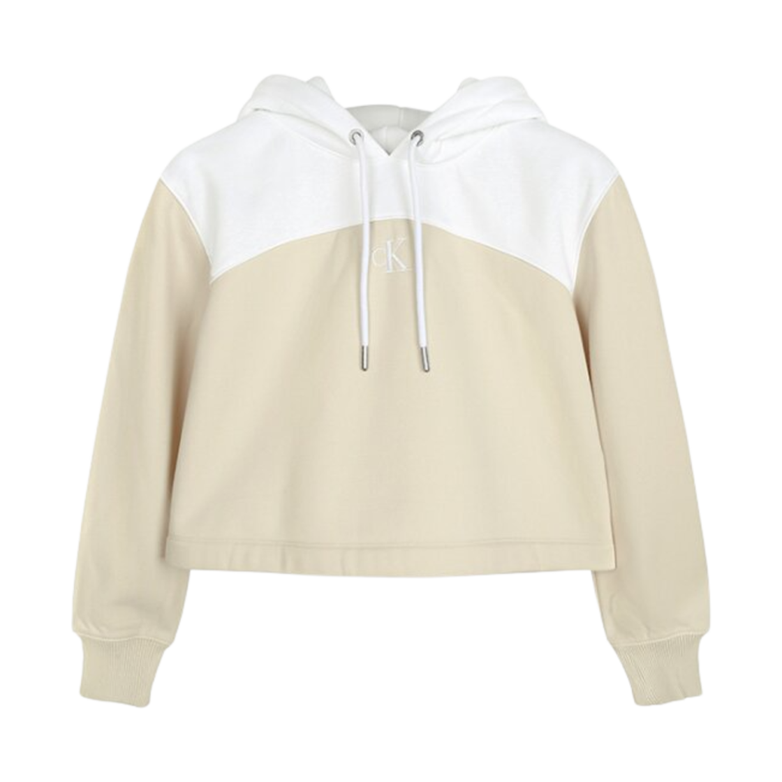 (W) 캘빈 클라인 CK 로고 후드 에그쉘((W) Calvin Klein CK Logo Hoodie Eggshell)