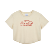 (W) Emis Chain Stitch T-Shirt Beige Red
