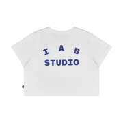 IAB Studio Cropped T-Shirt White Navy