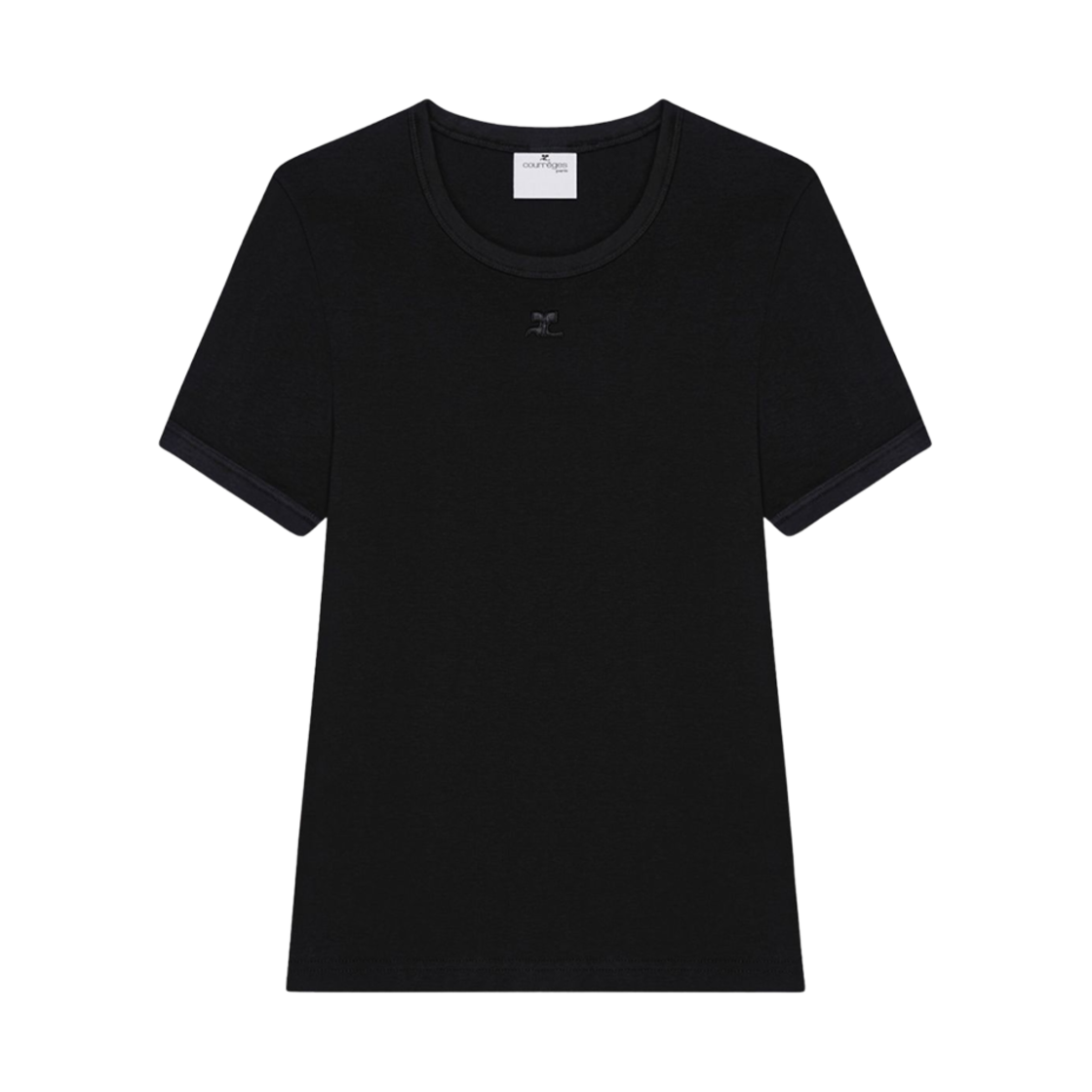 (W) 꾸레쥬 헤리티지 티셔츠 블랙((W) Courreges Heritage T-Shirt Black)