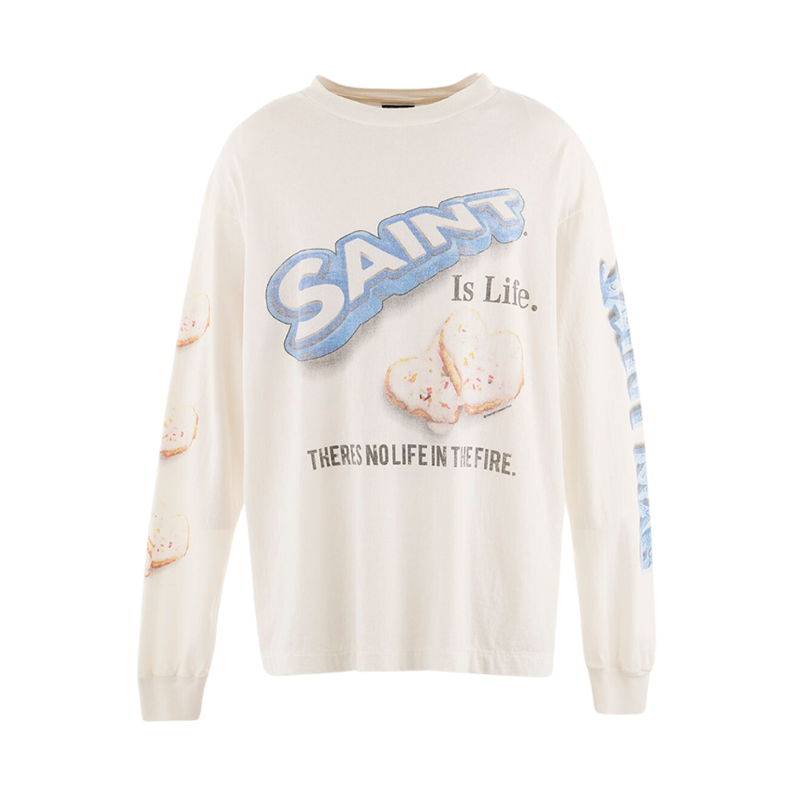 YS1-0000-C39 Saint Mxxxxxx x Shermer Academy Heart Cookie L/S T-Shirt White