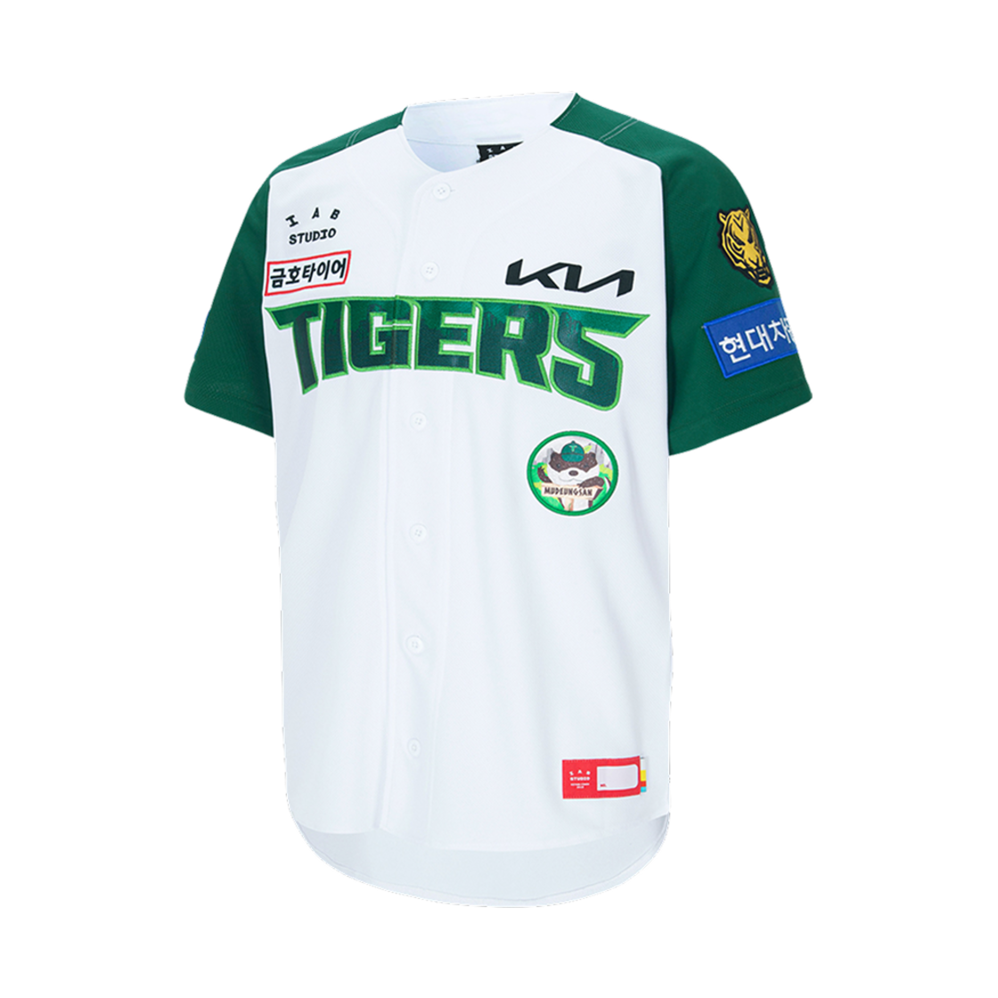 기아 타이거즈 x 아이앱 스튜디오 25 어센틱 무등산 유니폼 화이트 그린 (논 마킹 버전)(Kia Tigers x IAB Studio 25 Authentic Mudeungsan Uniform White Green (Non Marking Ver.))