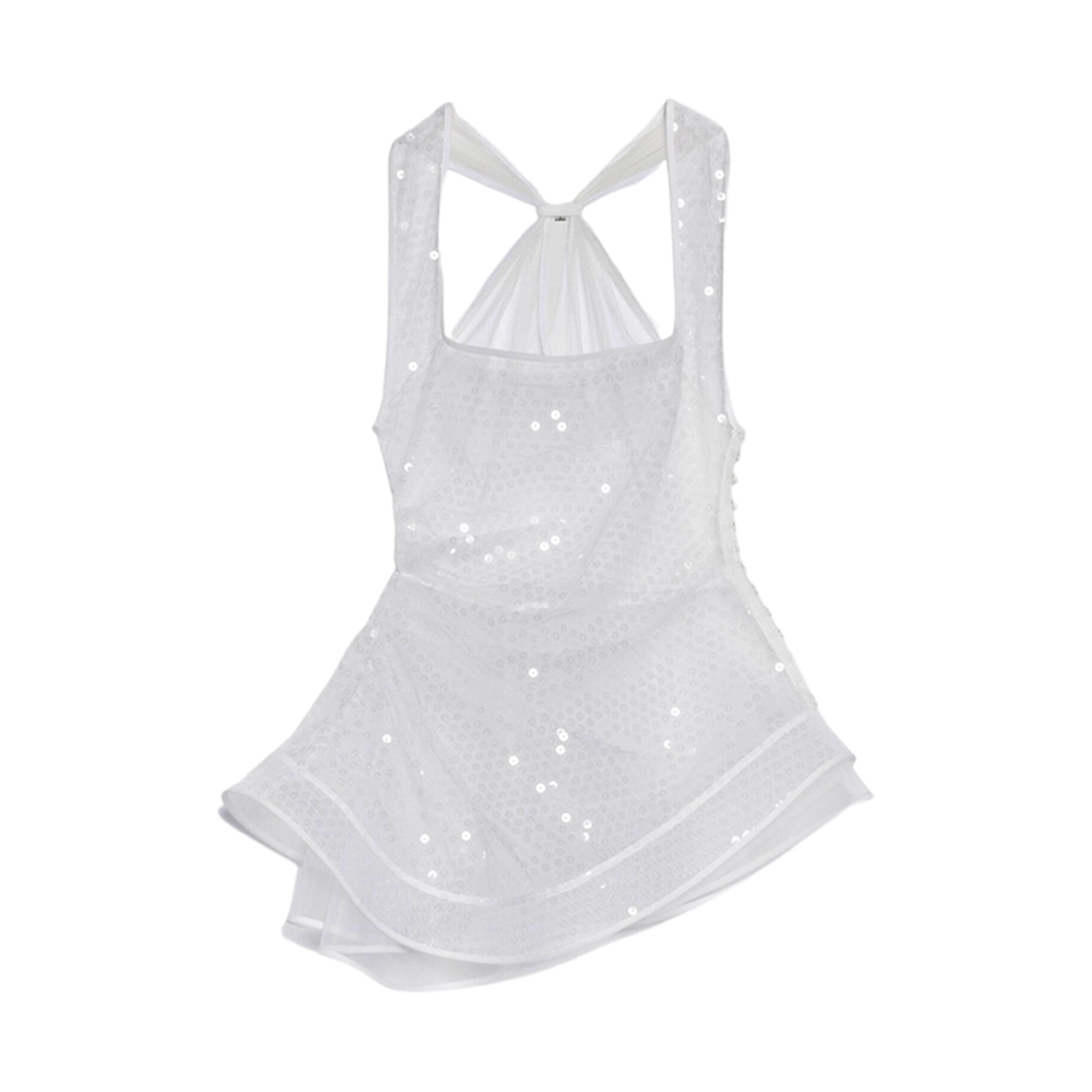 (W) 자크뮈스 르 데바듀어 펄 레이어드 시퀸 탑 화이트((W) Jacquemus Le Debardeur Perle Layered Sequin Top White) - 1