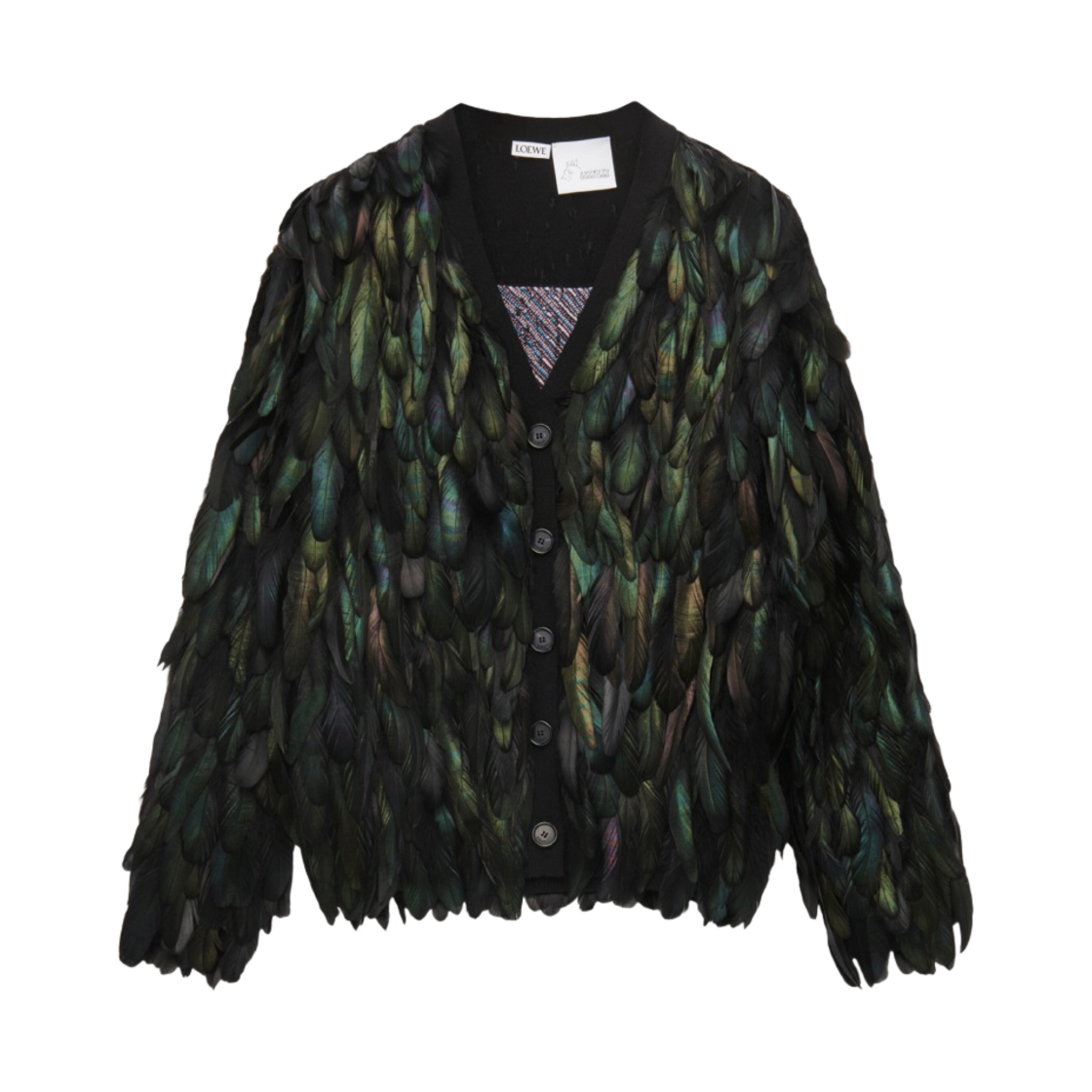 로에베 x 하울의 움직이는 성 가디건 울 앤 페더 블랙(Loewe x Howl's Moving Castle Cardigan in Wool and Feather Black) - 1
