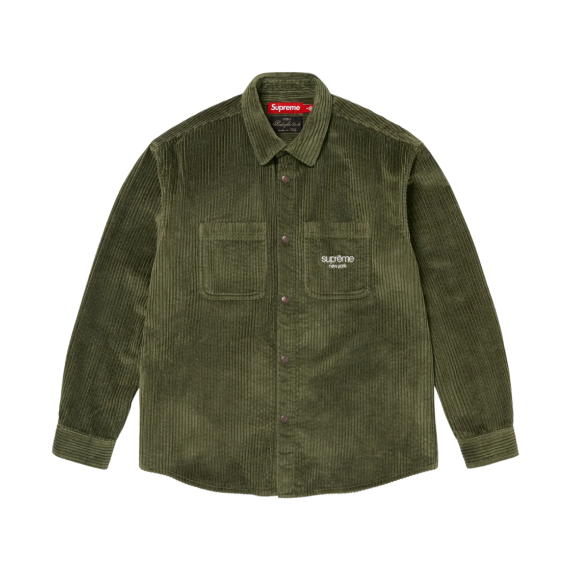 슈프림 와이드 웨일 코듀로이 스냅 셔츠 올리브 - 24FW(Supreme Wide Wale Corduroy Snap Shirt Olive - 24FW)