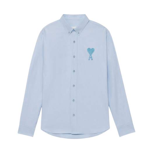 AMI de Coeur Tone-On-Tone Oxford Button Down Shirt Sky Blue