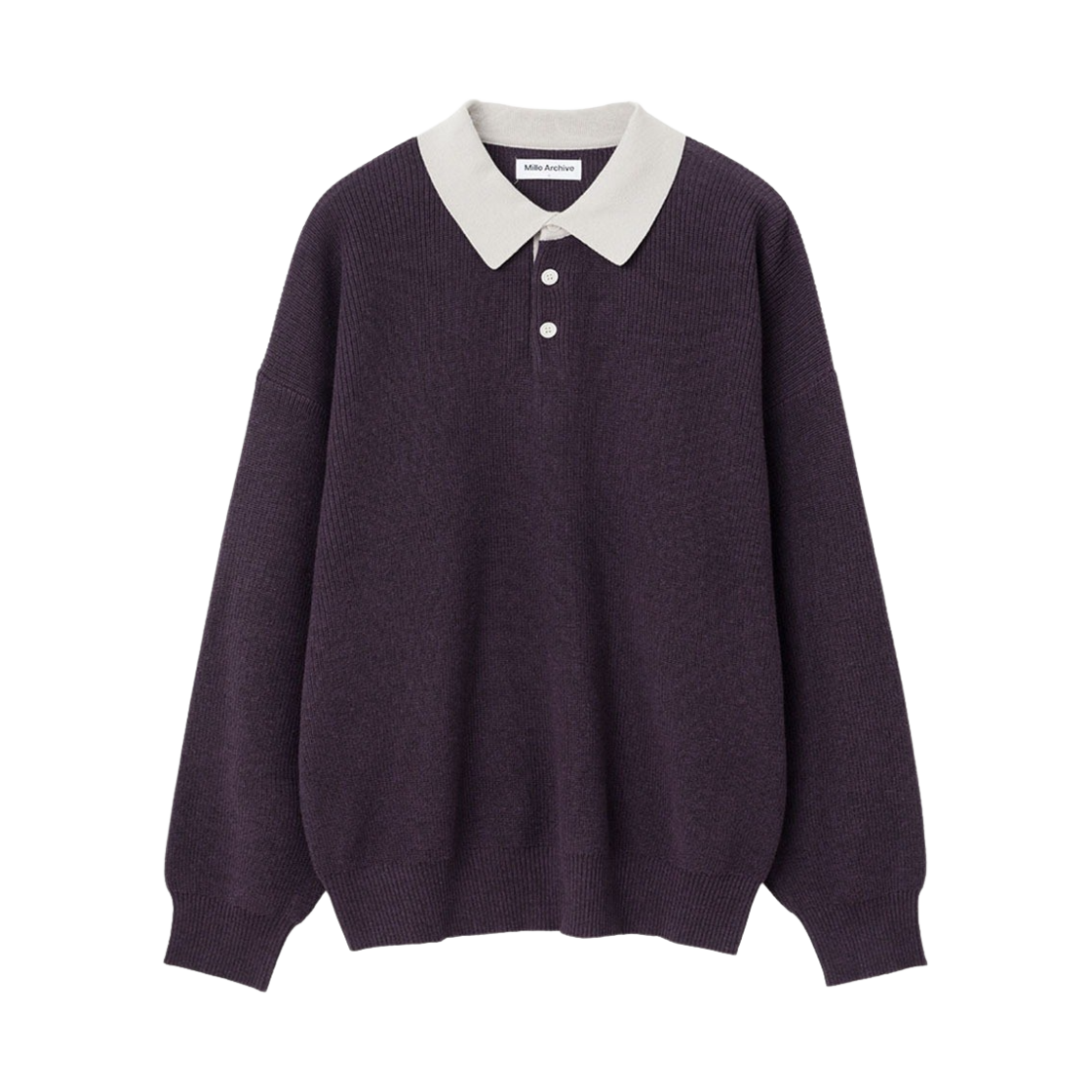 밀로 아카이브 오버핏 럭비 니트 퍼플