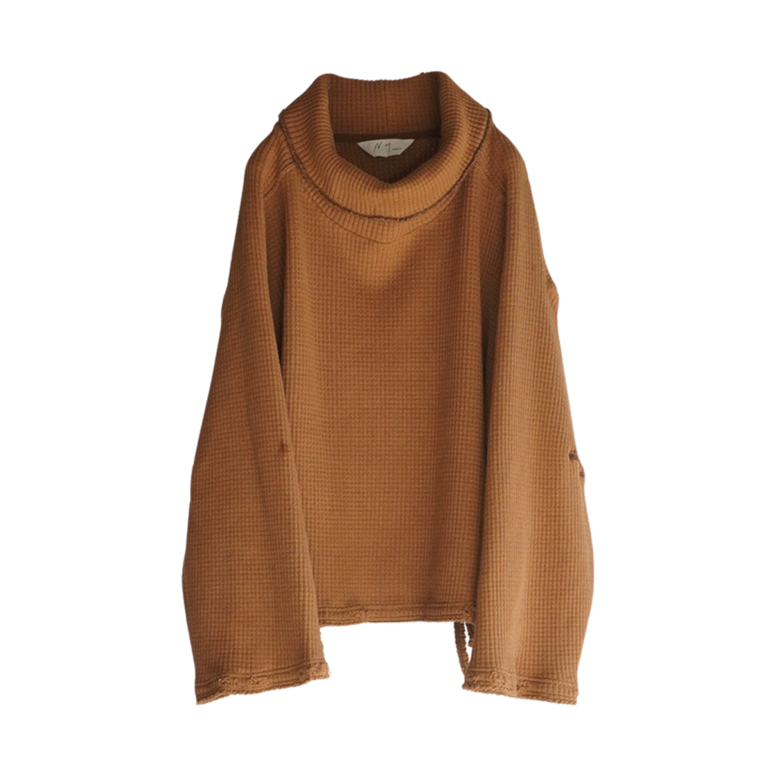 ANC-CT73 Ancellm Heavy Waffle Damage LS T-Shirt Terracotta