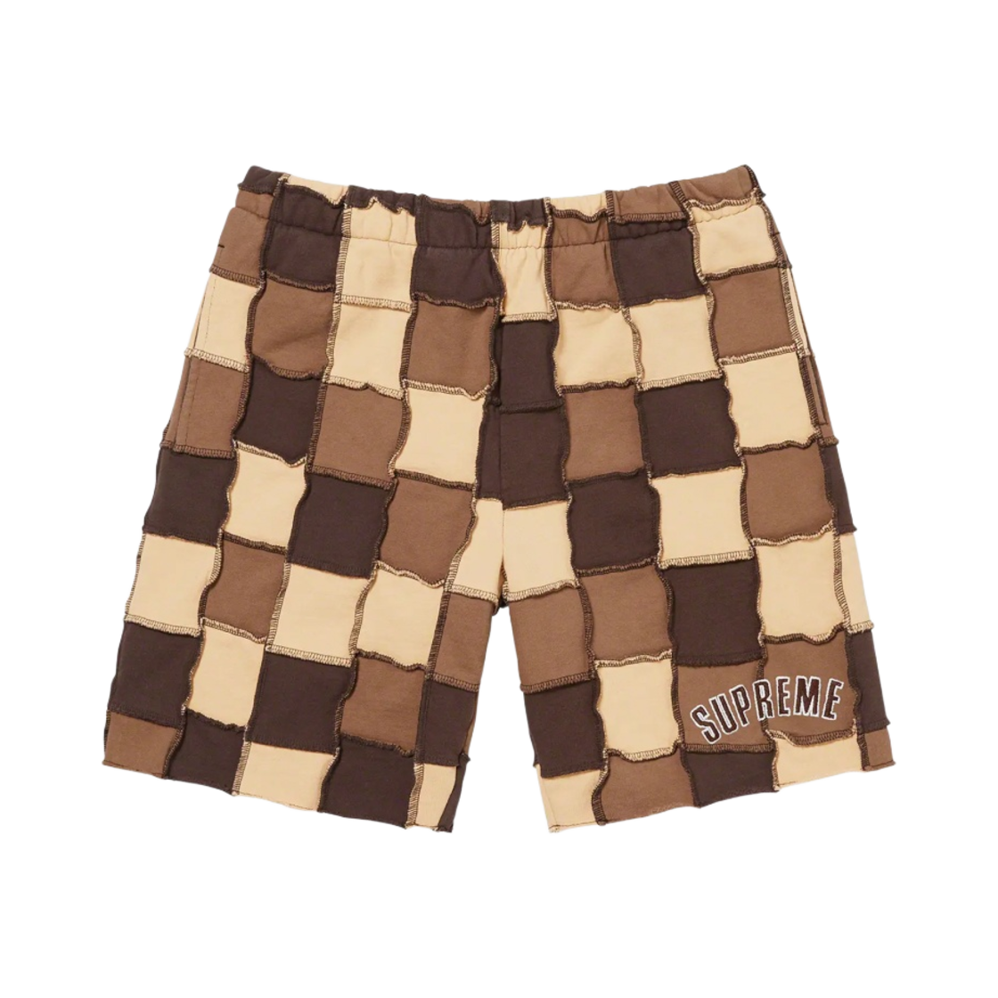 슈프림 리버스 패치워크 스웨트쇼츠 브라운 - 22SS