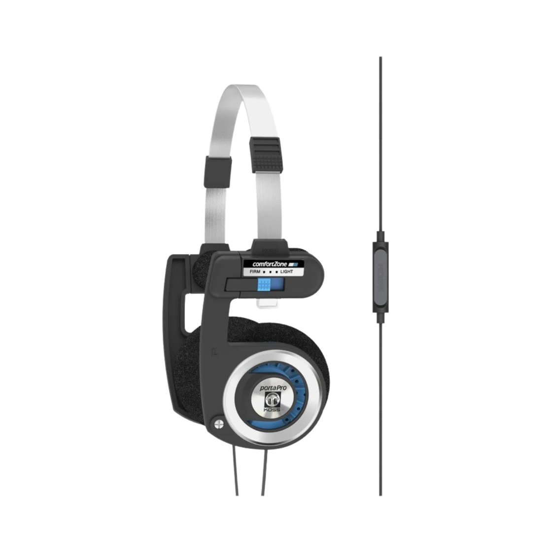 코스 포타 프로 마이크/리모트 헤드폰 블랙 실버(Koss Porta Pro Mic/Remote Headphones Black Silver)