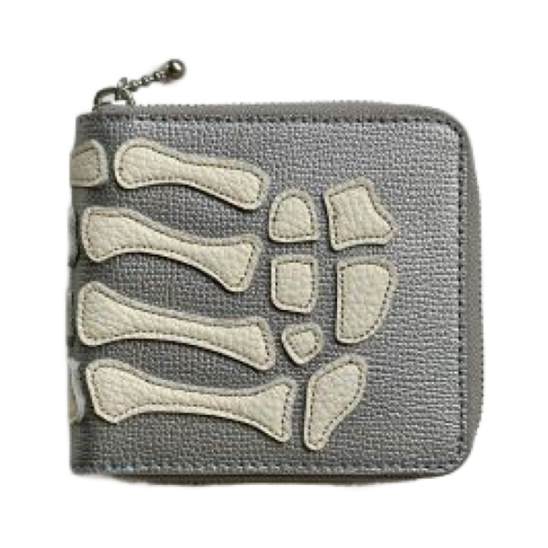 K2503XG523 Kapital Thumbs Up Bone Hand Zip Wallet Silver