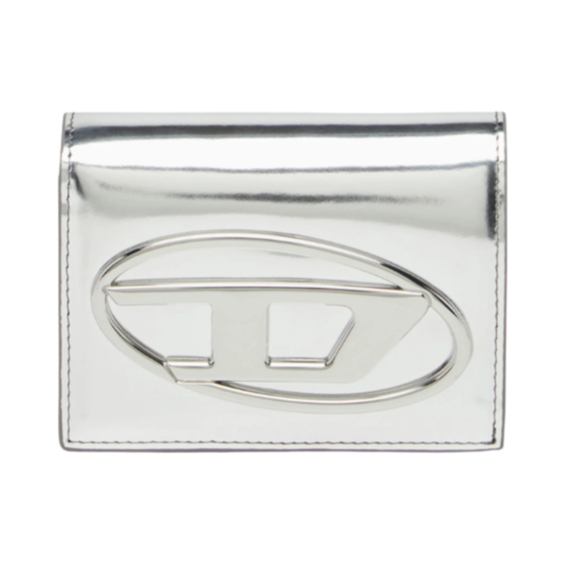 X10204PS202-H0535 Diesel 1DR Logo Metallic Wallet Silver