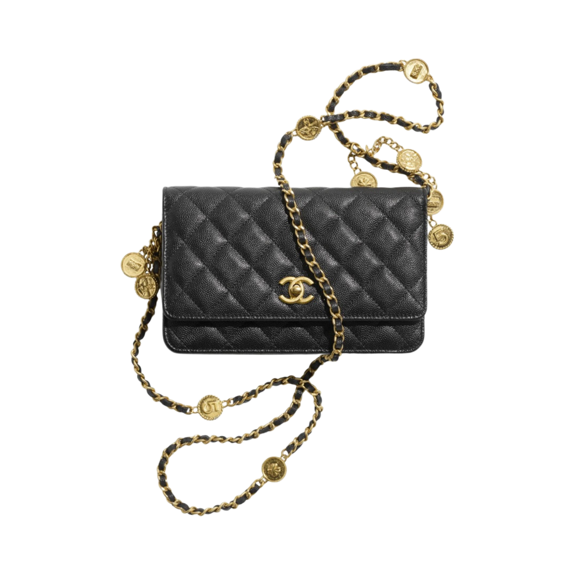 샤넬 체인 지갑 그레인드 카프스킨 & 골드 메탈 블랙(Chanel Wallet On Chain Grained Calfskin & Gold Black) - 1
