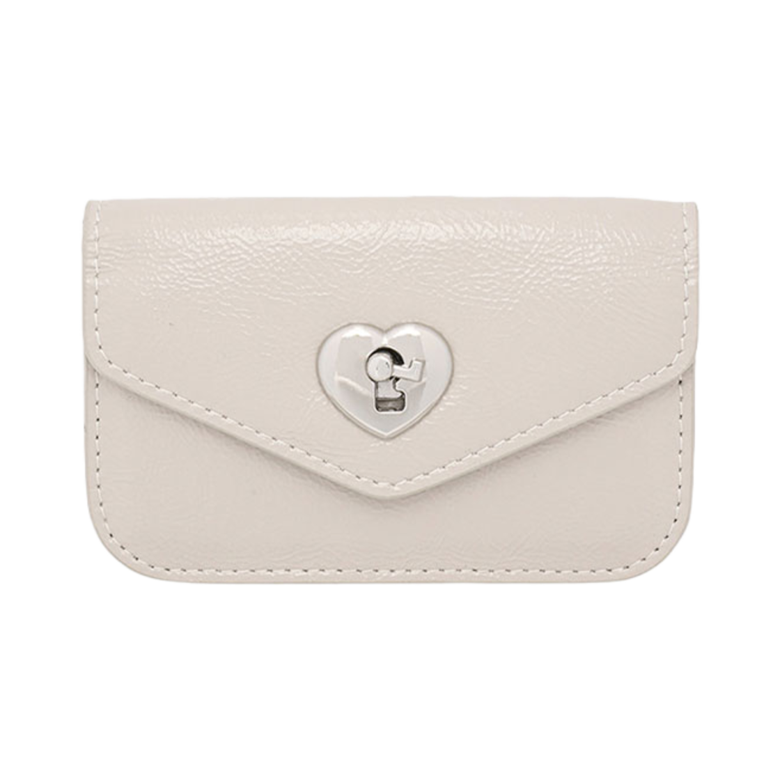 L08A6170495 Lemasque Heart Lock Compact Card Wallet Warmgray