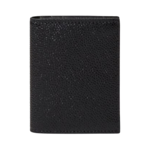 MAW021L-00198-001 Thom Browne Pebble Grained Leather Double Card Holder Black