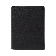 Thom Browne Pebble Grained Leather Double Card Holder Black