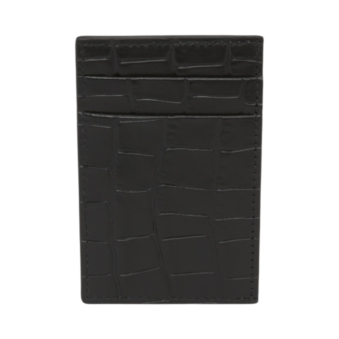 알렉산더 맥퀸 엠보스 크록 카드 홀더 블랙(Alexander McQueen Embossed Croc Card Holder Black) - 3