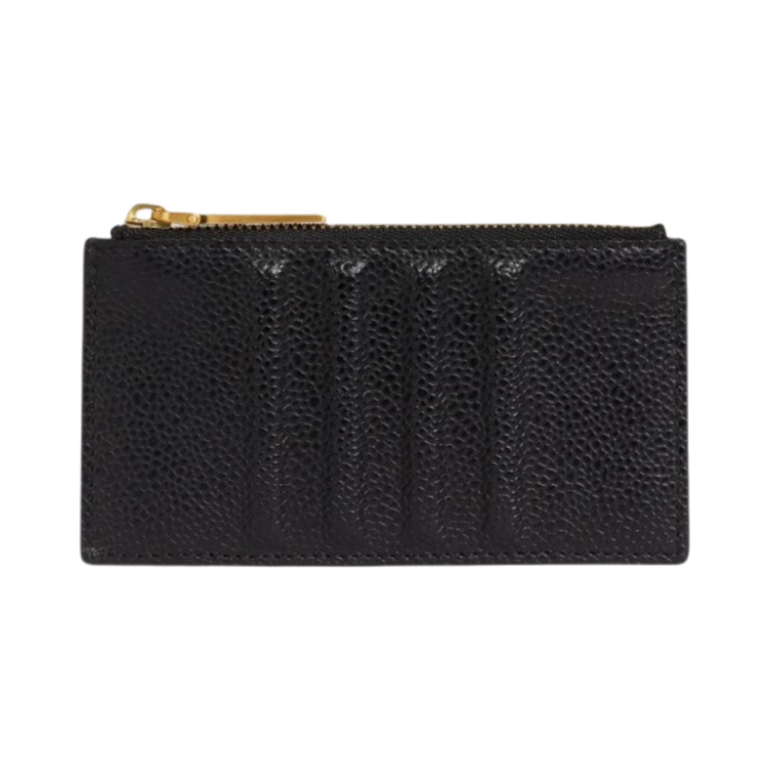 톰브라운 페블 그레인 레더 디보스 사선 지퍼 카드 지갑 블랙(Thom Browne Pebble Grain Leather Debossed 4-Bar Zippered Card Wallet Black) - 2