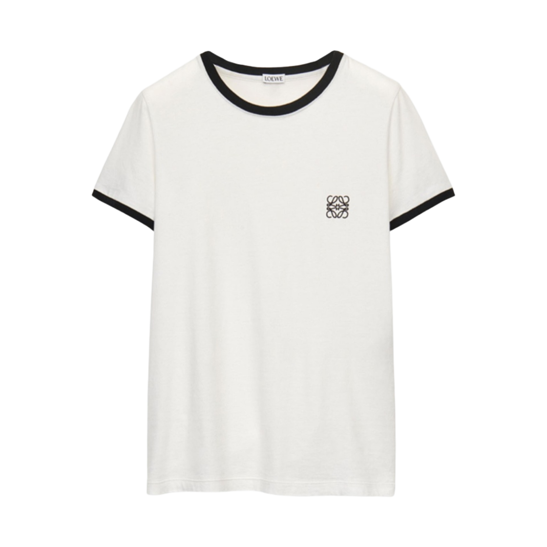 (W) 로에베 아나그램 코튼 티셔츠 화이트((W) Loewe Anagram T-Shirt in Cotton White) - 1