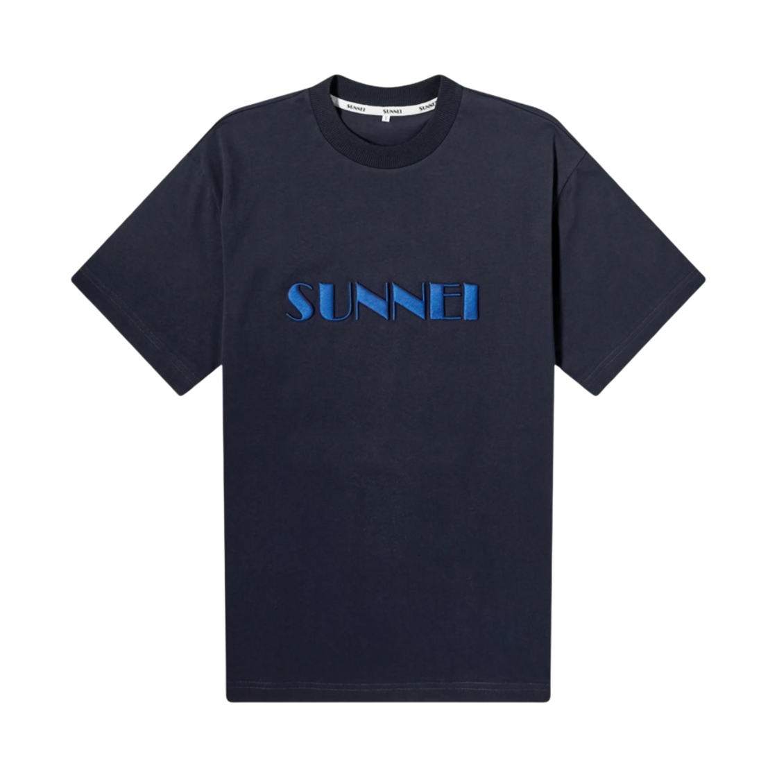 MRTWXJER014-COT002-0099 Sunnei Big Logo Embroidery Classic T-Shirt Midnight Blue