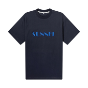 Sunnei Big Logo Embroidery Classic T-Shirt Midnight Blue