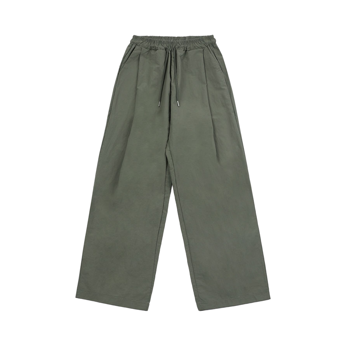 SLO15PT22504KH SLOW RECORD HOUSE Nylon One-Tuck Pants Khaki