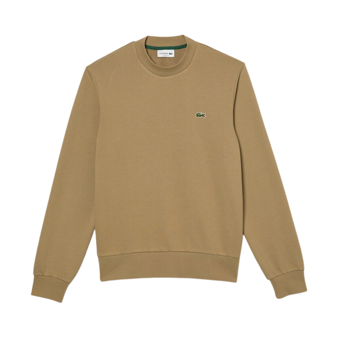 라코스테 클래식 핏 크루넥 플리스 스웨트셔츠 베이지(Lacoste Classic Fit Crewneck Fleece Sweatshirt Beige) - 1