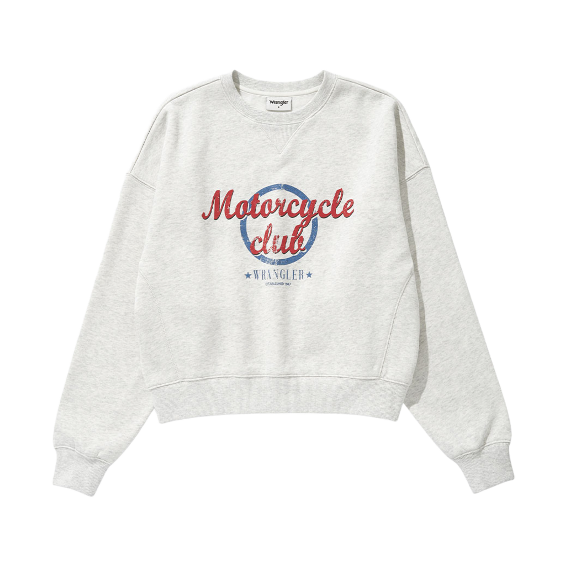 (W) 랭글러 모터 클럽 기모 스웻셔츠 오트밀((W) Wrangler Moto Club Fleece Sweatshirt Oatmeal) - 1