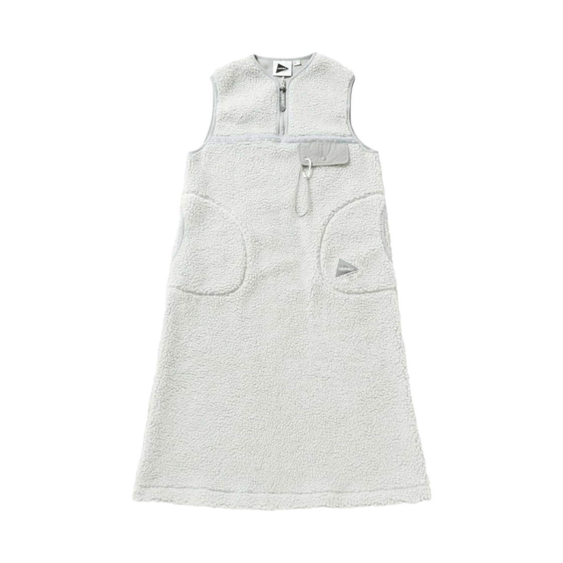 - And Wander x Gramicci JQ Tape Fleece Dress Light Gray