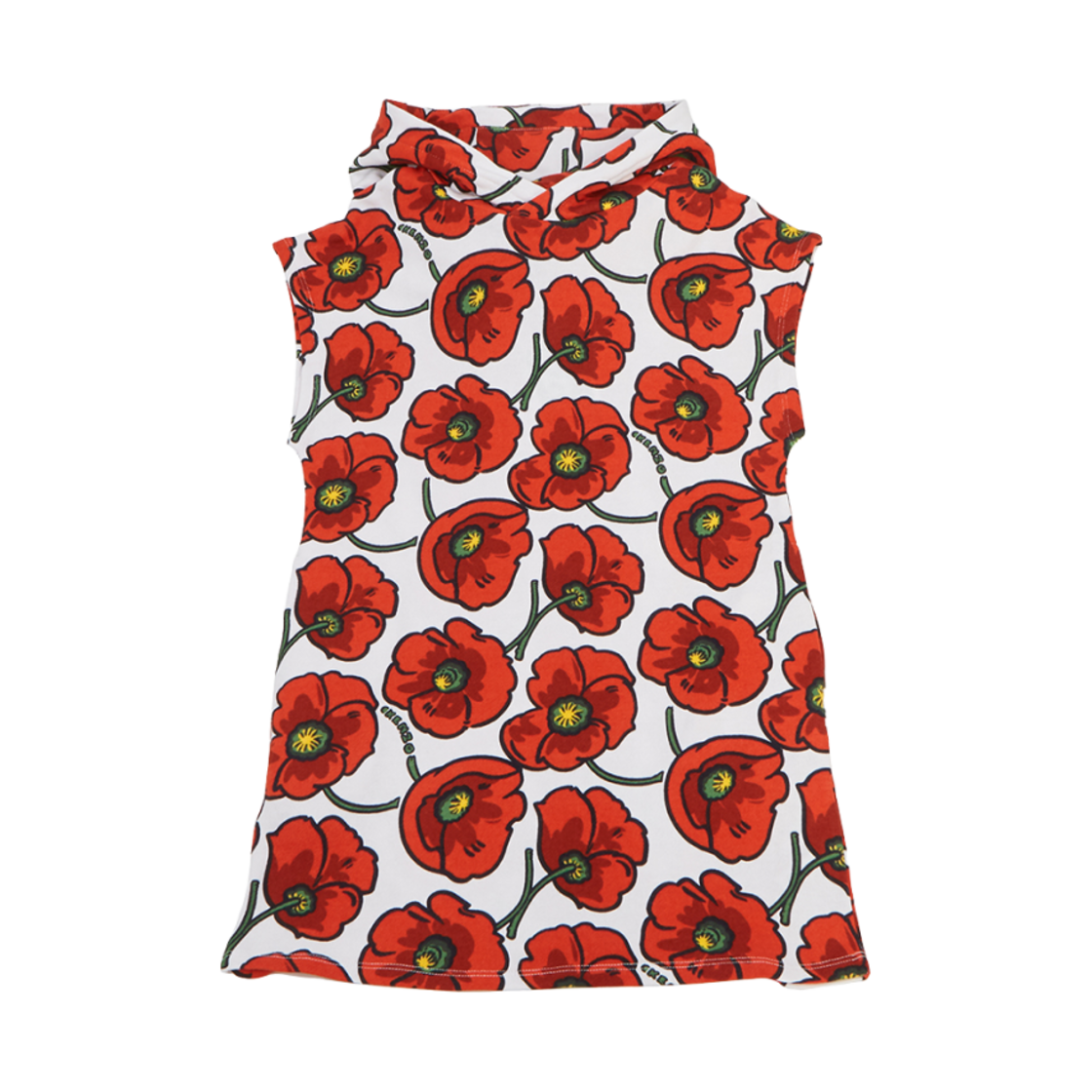 K12320-189 (Kids) Kenzo Floral Print Dress Red White