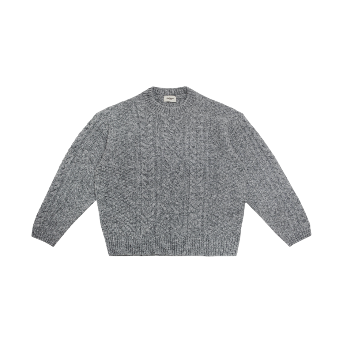 플랫웨이브 데이즈 울 피셔맨 라운드 니트 그레이