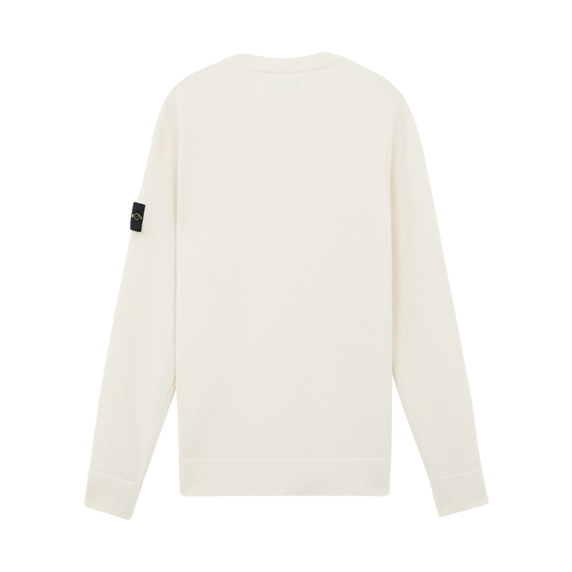 스톤 아일랜드 526A1 스트레치 RWS 울 크루넥 스웨터 위드 립드 디테일 오프 화이트 - 24FW(Stone Island 526A1 Stretch RWS Wool Crewneck Sweater with Ribbed Details Off White - 24FW) - 2