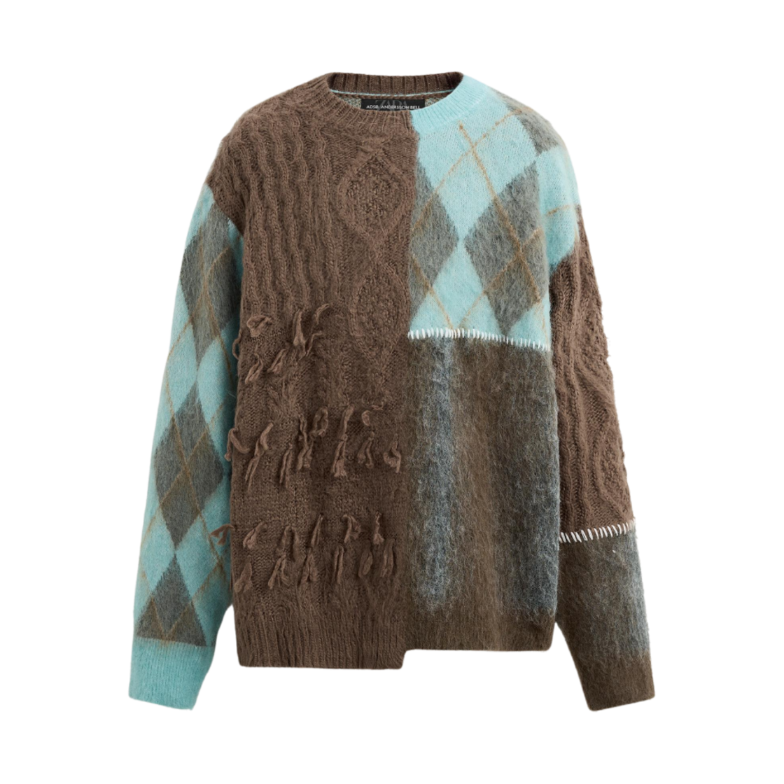자라 x 앤더슨벨 텍스처드 패치워크 스웨터 블루(Zara x Andersson Bell Textured Patchwork Sweater Blue)