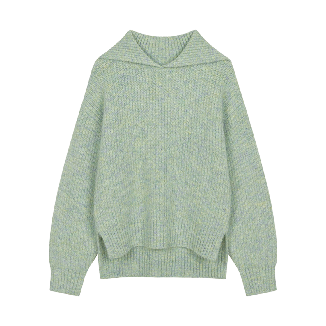 CMSWCNTW05EBLL Current Sailor Collar Hairy Knit Top Light Blue