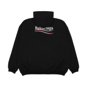Balenciaga Oversized Political Campaign Hoodie Black