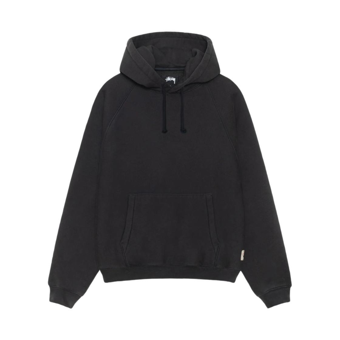 스투시 플리스 래글런 후드 워시드 블랙(Stussy Fleece Raglan Hoodie Washed Black) - 1