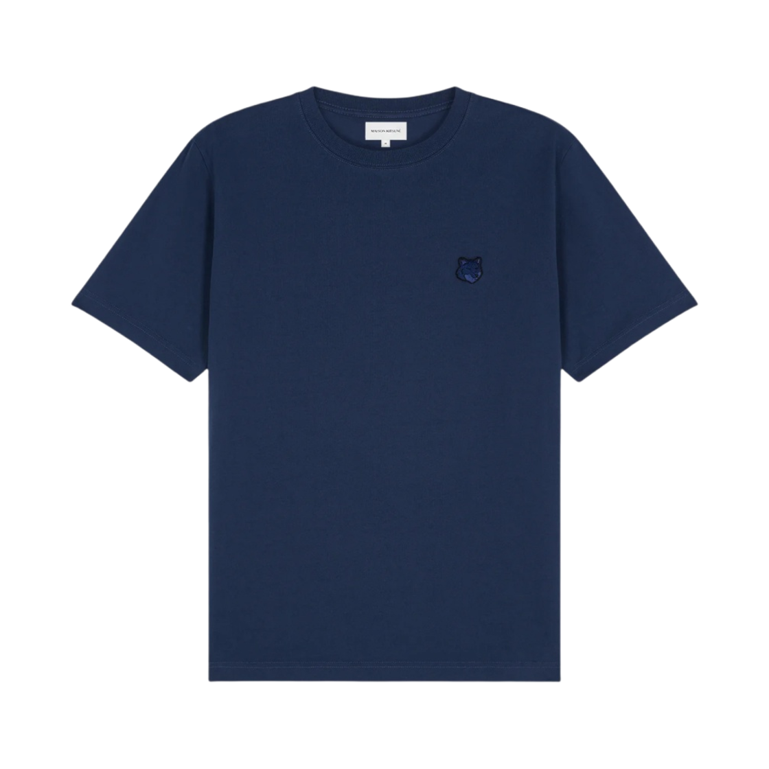 MM00127KJ0118-P476 Maison Kitsune Bold Fox Head Patch Comfort T-Shirt Ink Blue
