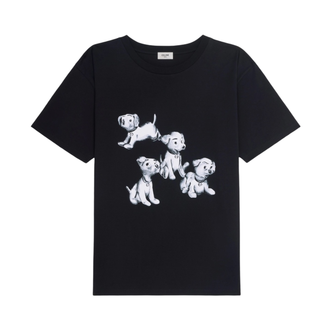 셀린느 코튼 저지 루즈 티셔츠 아티스트 프린트 블랙(Celine Loose T-Shirt in Cotton Jersey with Artist Print Black) - 1