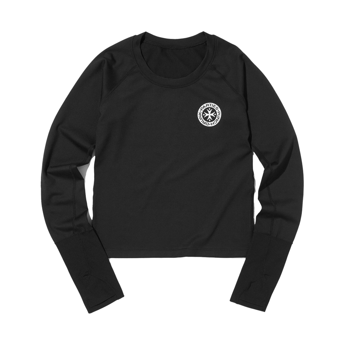 PDP251WO02ABKF Punch Drunk Parties Circle Logo Gear Top Black